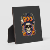 Halloween Boo Schedel Zonnebril Vector Fotoplaat (Voorkant)