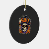Halloween Boo Schedel Zonnebril Vector Keramisch Ornament (Rechts)
