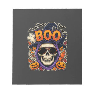 Halloween Boo Schedel Zonnebril Vector Notitieblok