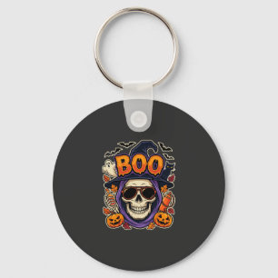 Halloween Boo Schedel Zonnebril Vector Sleutelhanger