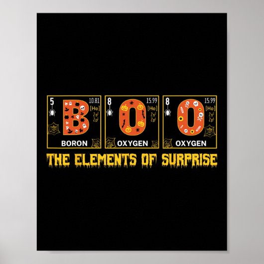Halloween Boo School Chemistry Nerd Physics Pumpki Poster (Voorkant)
