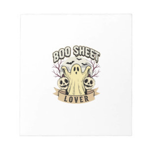 Halloween Boo Sheet Liefhebber Geest Maan Notitieblok