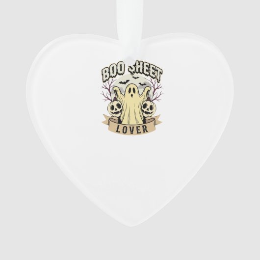 Halloween Boo Sheet Liefhebber Geest Maan Ornament (voorkant)