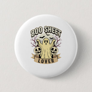 Halloween Boo Sheet Liefhebber Geest Maan Ronde Button 5,7 Cm