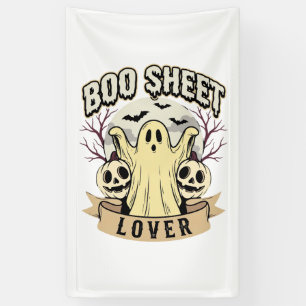 Halloween Boo Sheet Liefhebber Geest Maan Spandoek