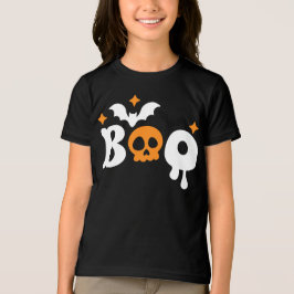 Halloween Boo Skull Bats Moderne Typografie Tri-Blend Shirt