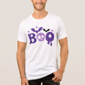 Halloween Boo Skull Bats Moderne Typografie Tri-Blend Shirt (Voorkant)