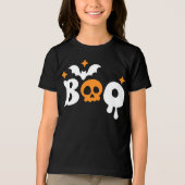 Halloween Boo Skull Bats Moderne Typografie Tri-Blend Shirt (Voorkant)
