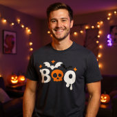 Halloween Boo Skull Bats Moderne Typografie Tri-Blend Shirt