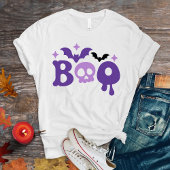 Halloween Boo Skull Bats Moderne Typografie Tri-Blend Shirt