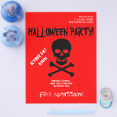 Halloween Boo Skull Party Announcement Flyer (Enkel)