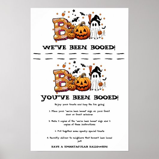 Halloween boo spel teken poster (Voorkant)