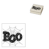 Halloween "Boo" Spider Web Rubberstempel (Gestempeld)