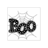 Halloween "Boo" Spider Web Rubberstempel (Afrduk)