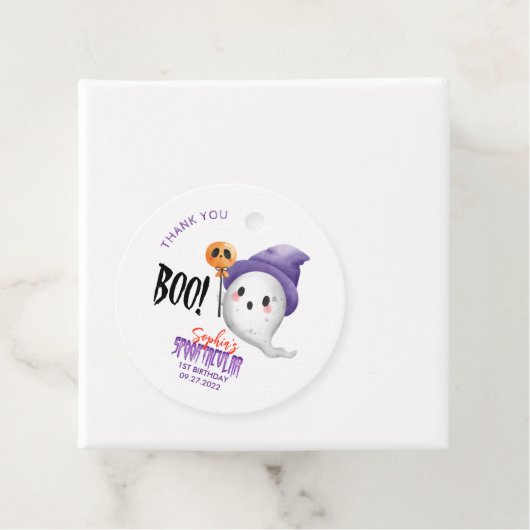 Halloween Boo Spooktacular Ghost Favor Bedankjes Labels (In situ)