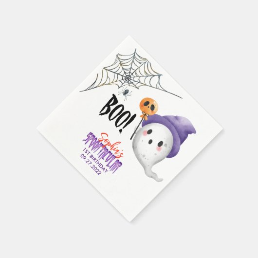 Halloween Boo Spooktacular Ghost Servet (Hoek)