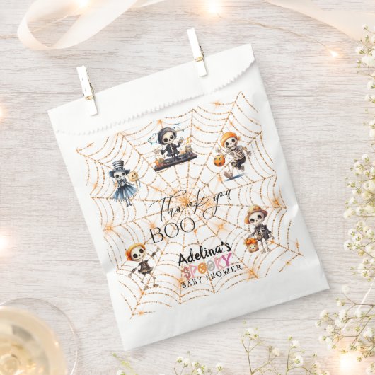 Halloween Boo Spooky Skeletons Kostuum Baby shower Bedankzakje (Geknipt)