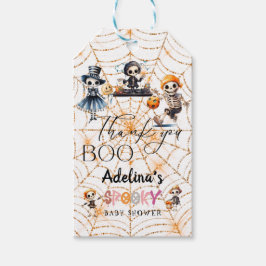 Halloween Boo Spooky Skeletons Kostuum Baby shower Cadeaulabel