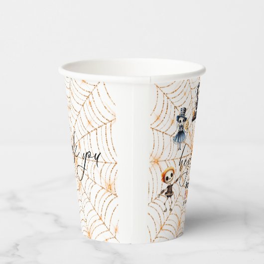 Halloween Boo Spooky Skeletons Kostuum Baby shower Papieren Bekers (Rechts)