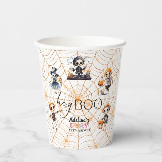 Halloween Boo Spooky Skeletons Kostuum Baby shower Papieren Bekers (Voorkant)