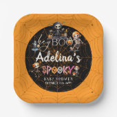 Halloween Boo Spooky Skeletons Kostuum Baby shower Papieren Bordje (Voorkant)