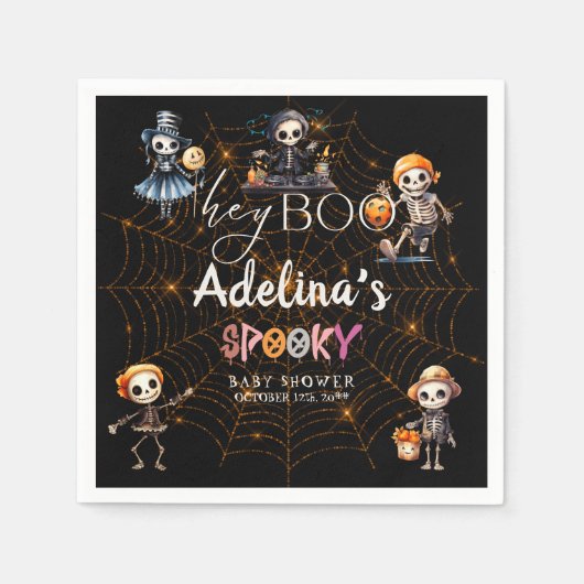 Halloween Boo Spooky Skeletons Kostuum Baby shower Servet (Voorkant)