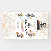 Halloween Boo Spooky Skeletons Kostuum Baby shower Spandoek (Horizontaal)