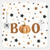 Halloween Boo Square Sticker (Voorkant)