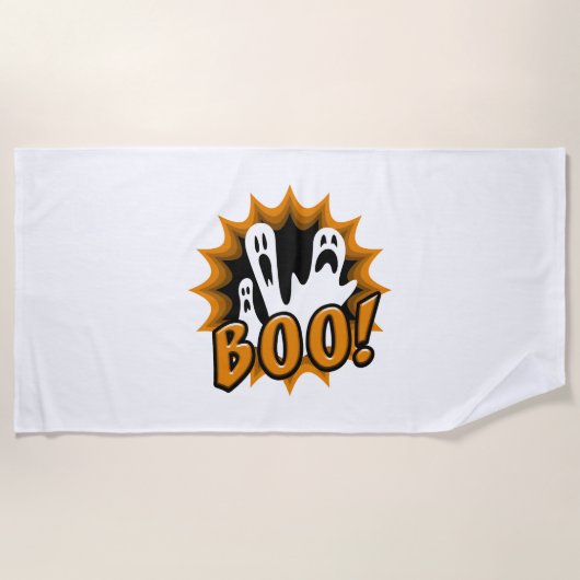 Halloween Boo. Strandlaken (Voorkant)