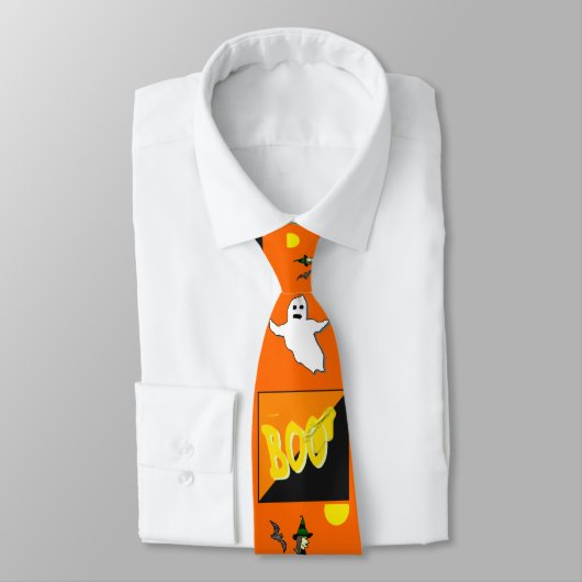 Halloween Boo stropdas (Gebonden)