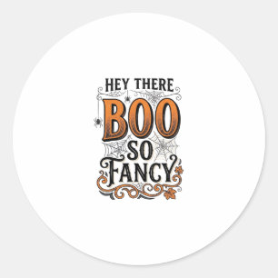 Halloween Boo T-shirt Vintage Gravure Speligr Cute Ronde Sticker