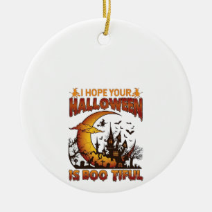 Halloween Boo Tiful Geest Huis Halve Maan Ba Keramisch Ornament