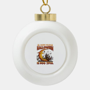 Halloween Boo Tiful Geest Huis Halve Maan Ba Keramische Bal Ornament