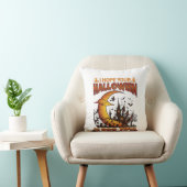 Halloween Boo Tiful Geest Huis Halve Maan Ba Kussen (Stoel)