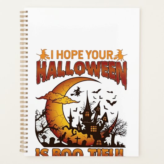 Halloween Boo Tiful Geest Huis Halve Maan Ba Planner (Voorkant)