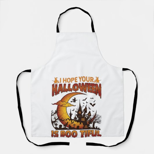 Halloween Boo Tiful Geest Huis Halve Maan Ba Schort (Voorkant)