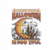 Halloween Boo Tiful Geest Huis Halve Maan Ba Sticker (Voorkant)