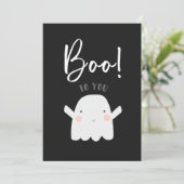 Halloween "Boo to you" Cute Ghost Bedankkaart (Staand voorkant)