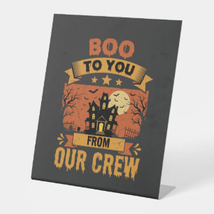 Halloween Boo To You Spukhuis Bemanning Design Reclamebord Met Voetstuk