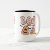 Halloween Boo Tweekleurige Koffiemok (Voorkant rechts)