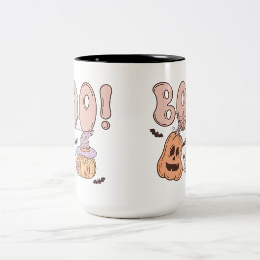 Halloween Boo Tweekleurige Koffiemok (Center)