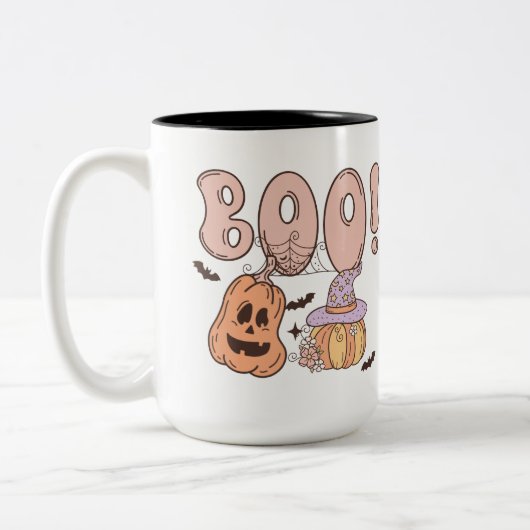Halloween Boo Tweekleurige Koffiemok (Links)