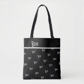 Halloween boo typography black and white tote bag (Voorkant)