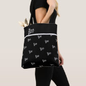 Halloween boo typography black and white tote bag (Dichtbij)