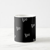 Halloween boo typography black white koffiemok (Center)