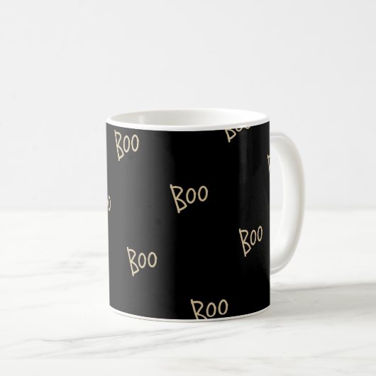 Halloween boo typography pattern koffiemok (Voorkant rechts)