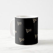 Halloween boo typography pattern koffiemok (Voorkant links)