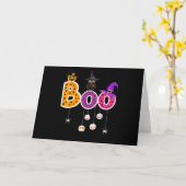 Halloween Boo Uil Met Heksenhoed Spinnen Jongens M Kaart (Gele Bloem)