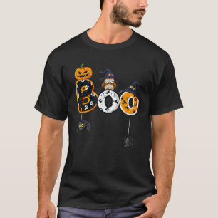 Halloween Boo Uil Met Heksenhoed Spinnen Jongens M T-shirt