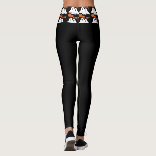 Halloween BOO / Vakantie Geesten Zwart Leggings (Achterkant)